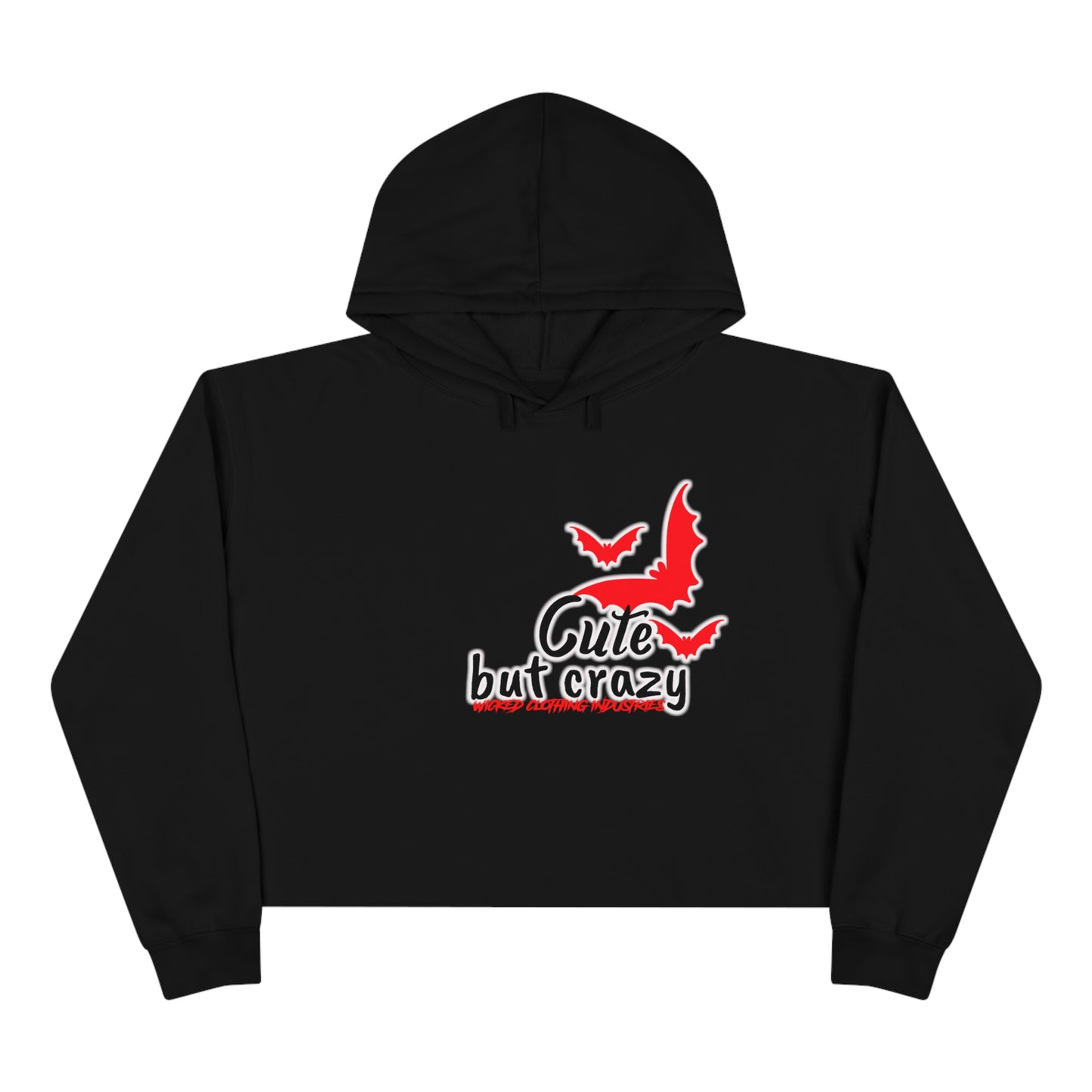Cute, But Crazy /Black/Crop Hoodie