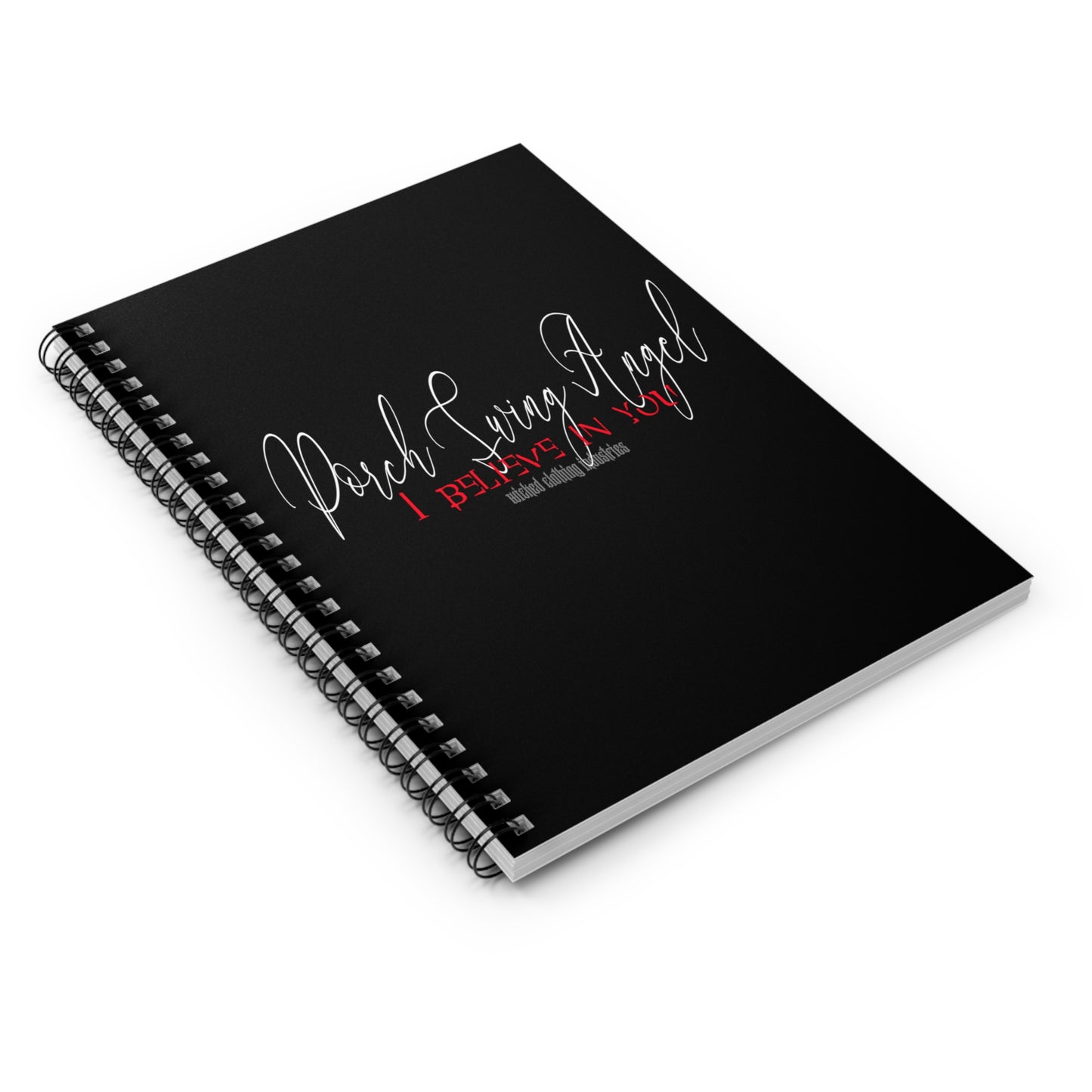 Porch Swing Angel /Black Red - Ruled Line