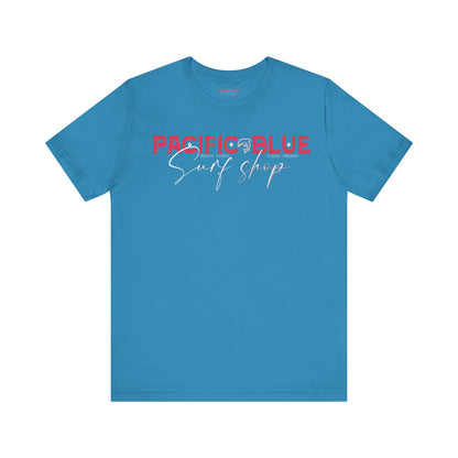 Pacific Blue Surf Shop Red/White Surf 2  /WCI  Short Sleeve Tee