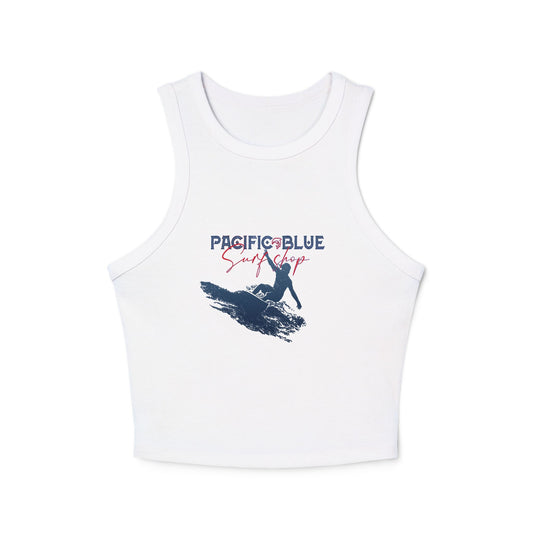 Ocean Breeze /Pacific Blue Surf Shop / Women's Micro Rib Racer Tank Top