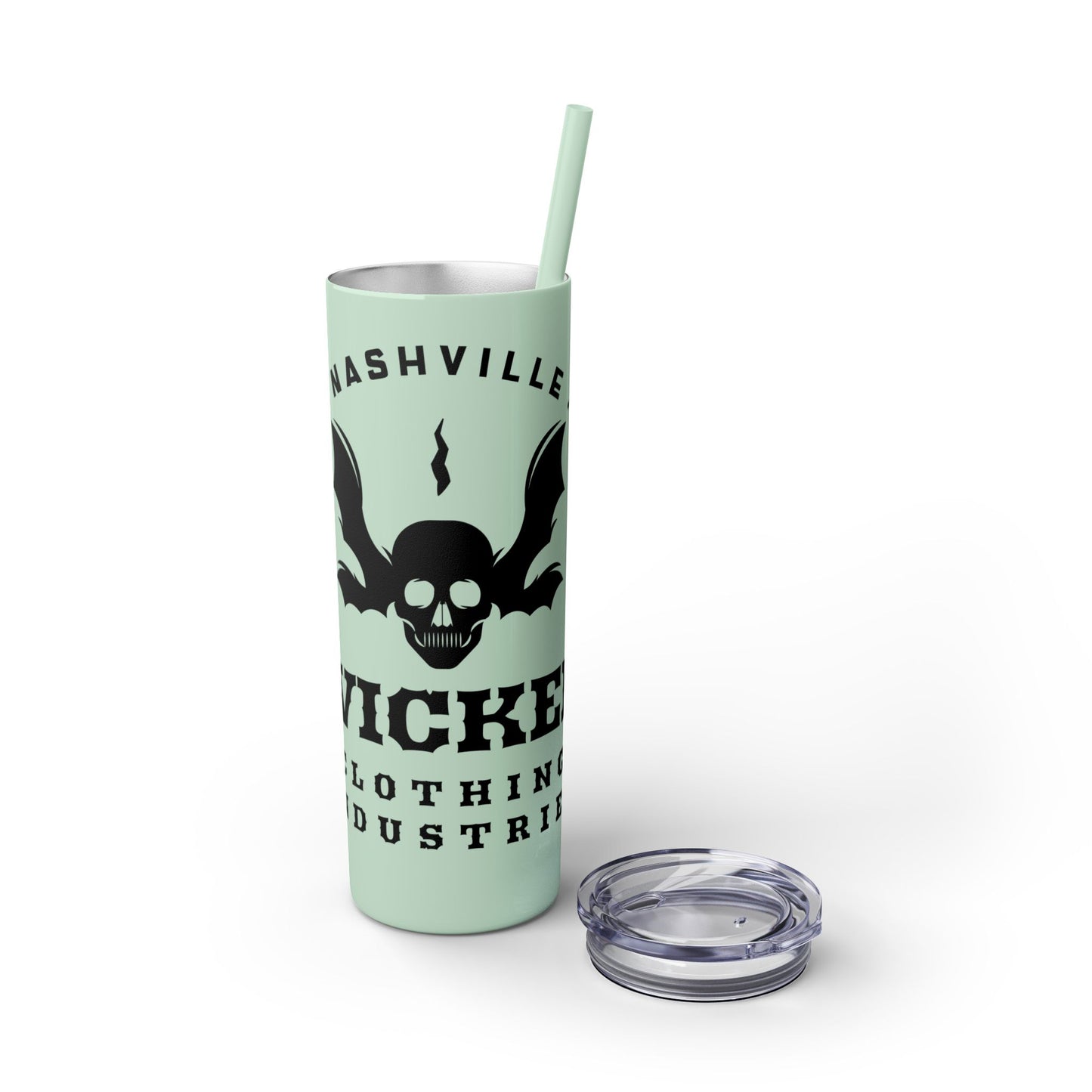 Wicked Nashville /Mint ( Shown)/ Skinny Tumbler with Straw, 20oz