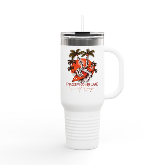 Peace/ Pacific Blue Surf Shop/ Insulated Travel Mug, 40oz