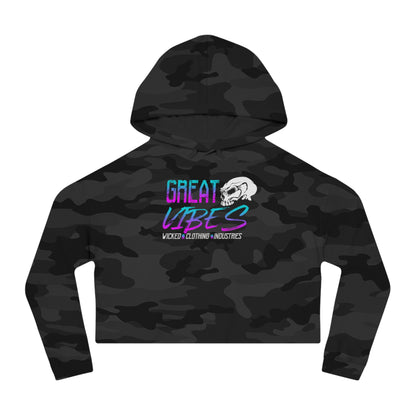 Great Vibes /Black Crop Top Hoodie