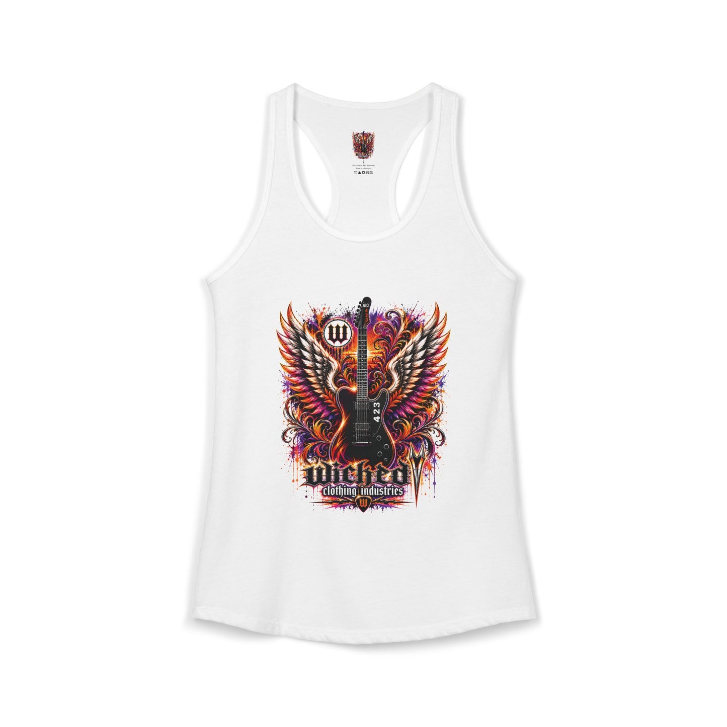 Wicked Clothing Industries "Sunset Reign" Guitar Women's Racerback Tank