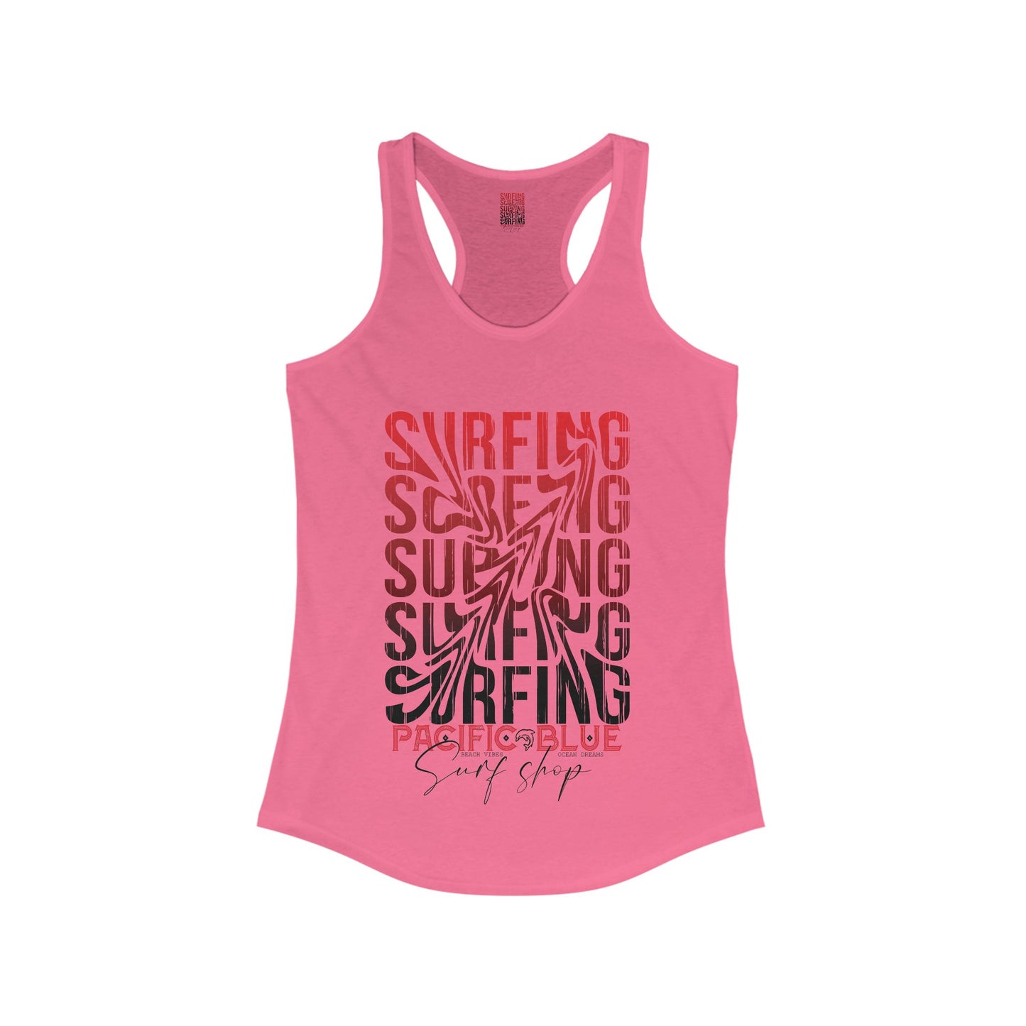 Swirl Surfing 2/ Pacific Blue Surf Shop/WCI   Racerback Tank Top