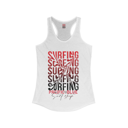 Swirl Surfing 2/ Pacific Blue Surf Shop/WCI   Racerback Tank Top