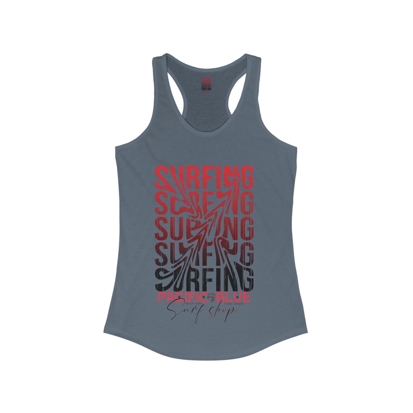 Swirl Surfing 2/ Pacific Blue Surf Shop/WCI   Racerback Tank Top