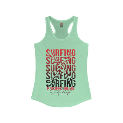 Swirl Surfing 2/ Pacific Blue Surf Shop/WCI   Racerback Tank Top
