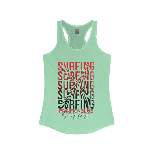 Swirl Surfing 2/ Pacific Blue Surf Shop/WCI   Racerback Tank Top