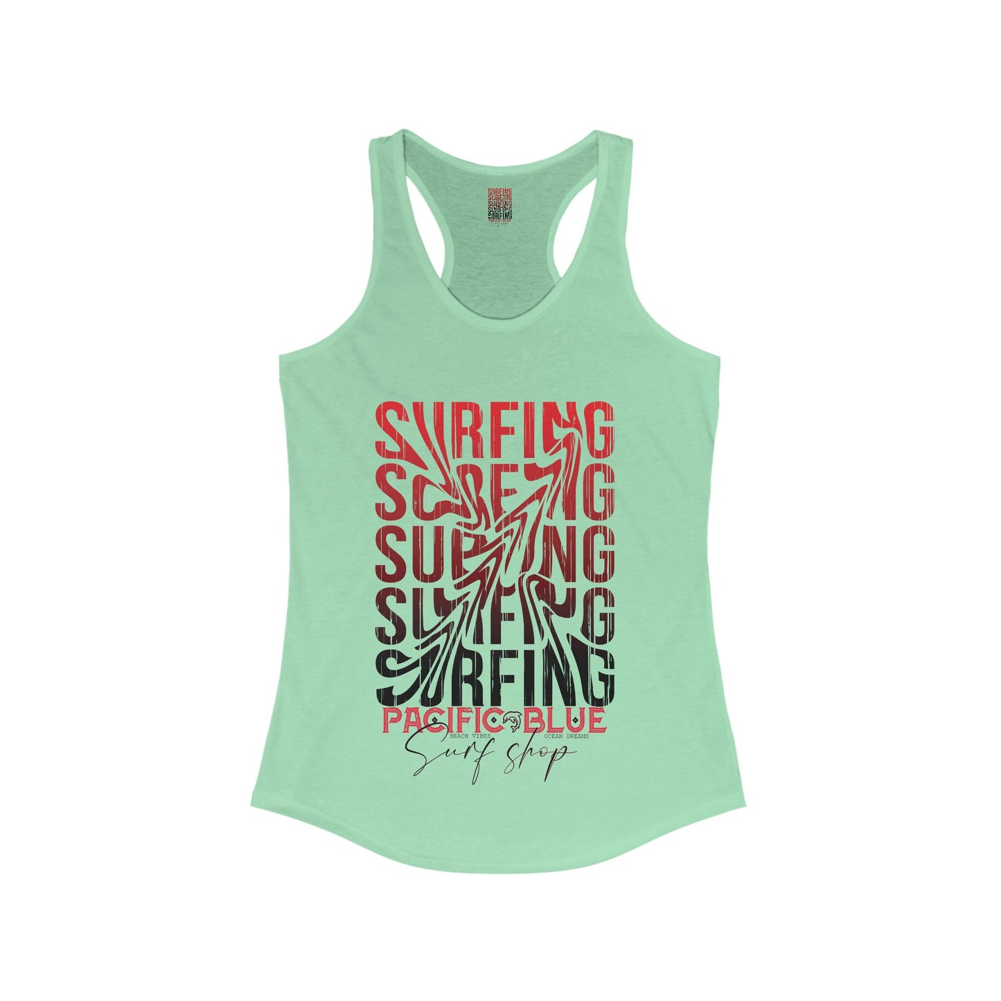 Swirl Surfing 2/ Pacific Blue Surf Shop/WCI   Racerback Tank Top