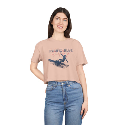 Ocean Breeze/ Pacific Blue Surf Shop/ Women's Crop Tee