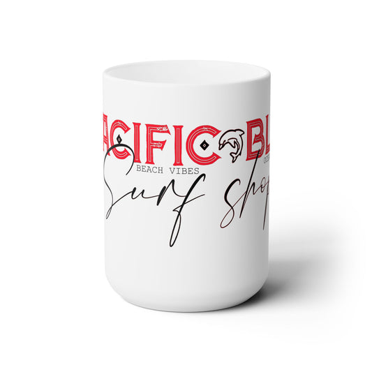 Pacific Blue Surf Shop / Bold Red 1 / White Mug