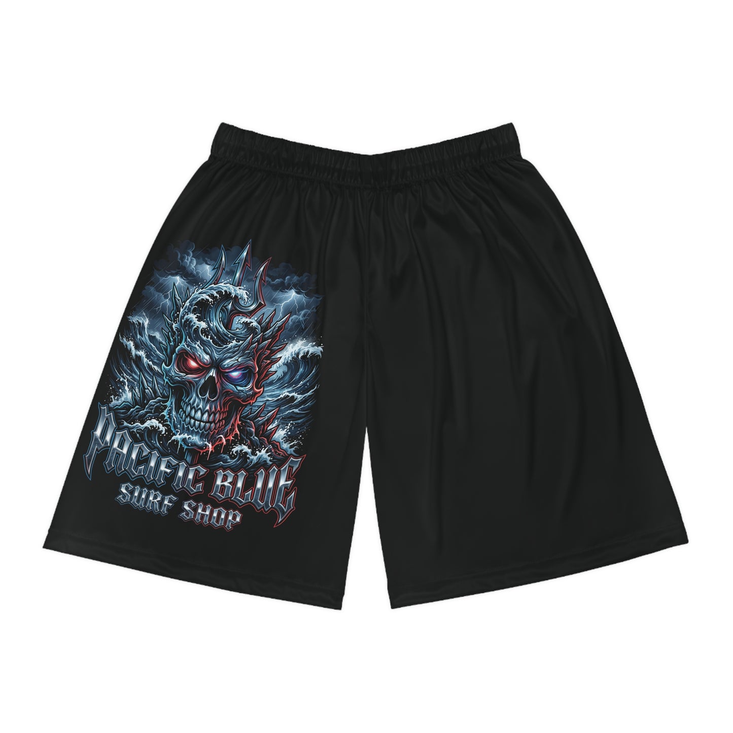 Pacific Blue "Titan" Chrome Skull /Basketball Shorts /WCI