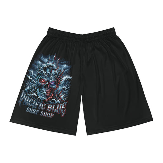 Pacific Blue "Titan" Chrome Skull /Basketball Shorts /WCI