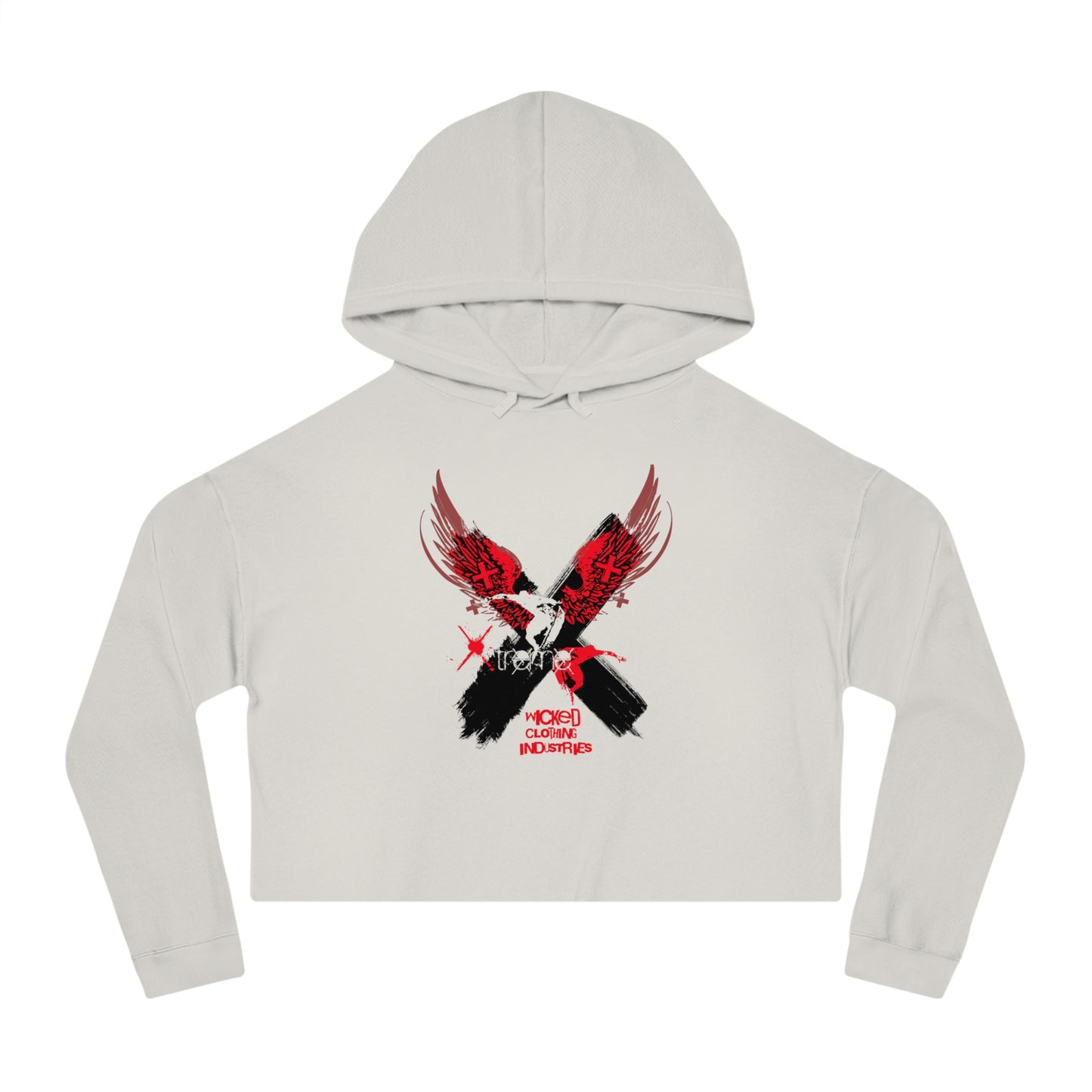 Extreme 2 Red / Cropped Hoodie