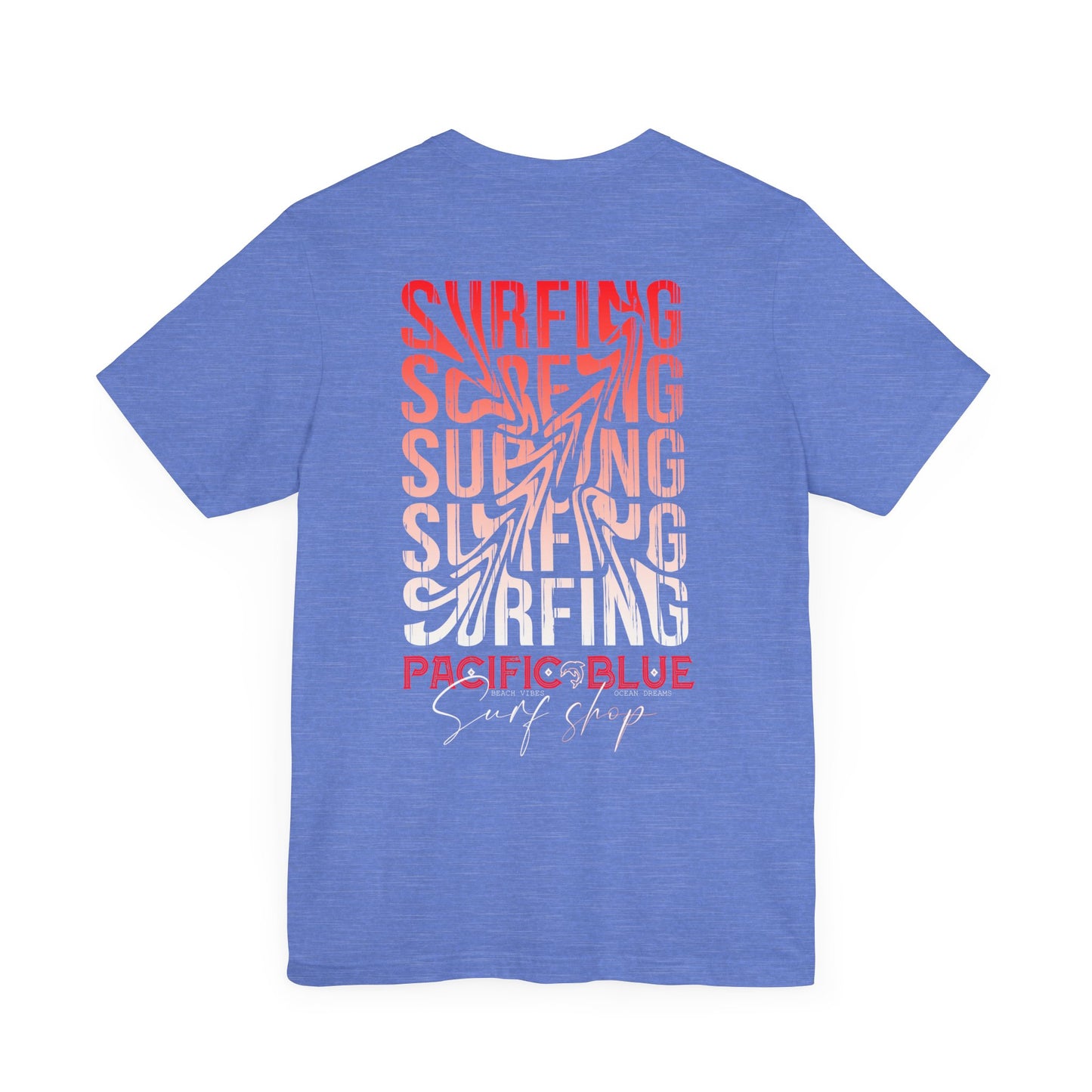 Pacific Blue Surf Shop Red/White Surf 2  /WCI  Short Sleeve Tee