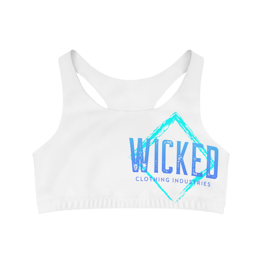 Ocean White Seamless Sports Bra