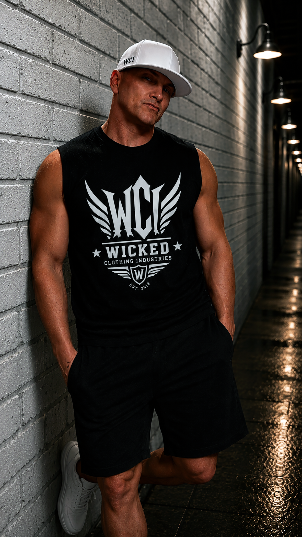 Wicked Clothing Industries  "Signature Winged Skull Crew" T-Shirt