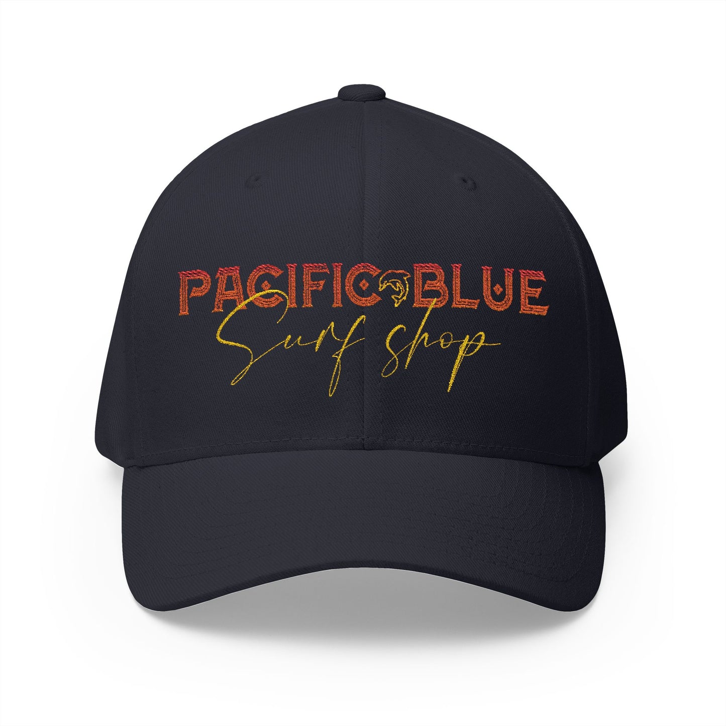 Pacific Blue Surf Shop Sunset Logo Fitted hat  (Embroidery)