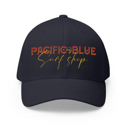 Pacific Blue Surf Shop Sunset Logo Fitted hat  (Embroidery)