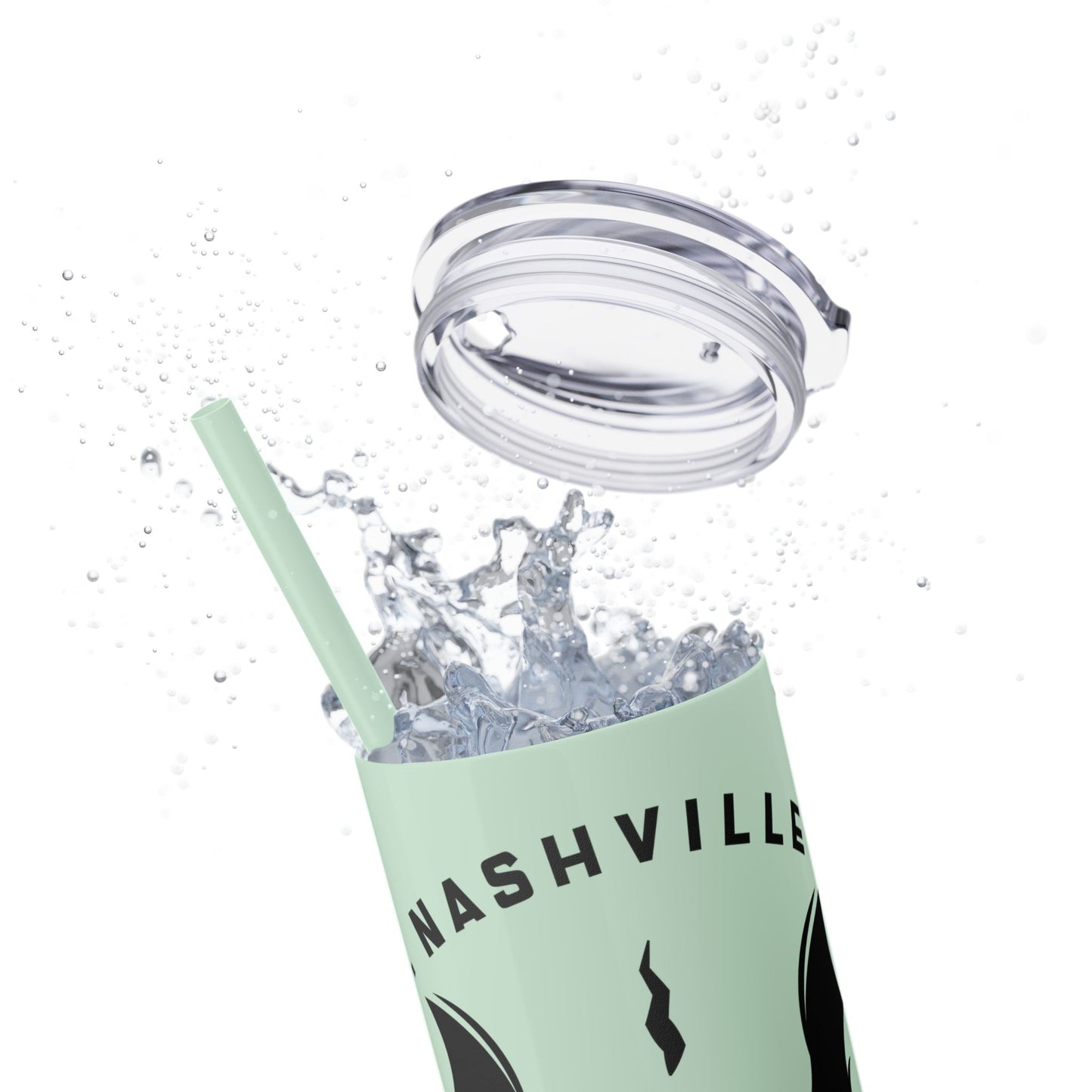 Wicked Nashville /Mint ( Shown)/ Skinny Tumbler with Straw, 20oz