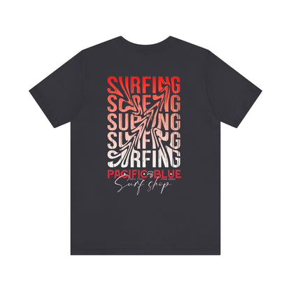 Pacific Blue Surf Shop Red/White Surf 2  /WCI  Short Sleeve Tee