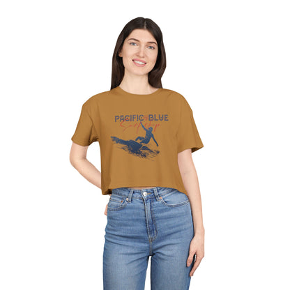 Ocean Breeze/ Pacific Blue Surf Shop/ Women's Crop Tee