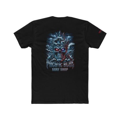 The "Titan" Chrome Skull Tee - Pacific Blue Surf Shop/ Cotton Crew Tee/WCI
