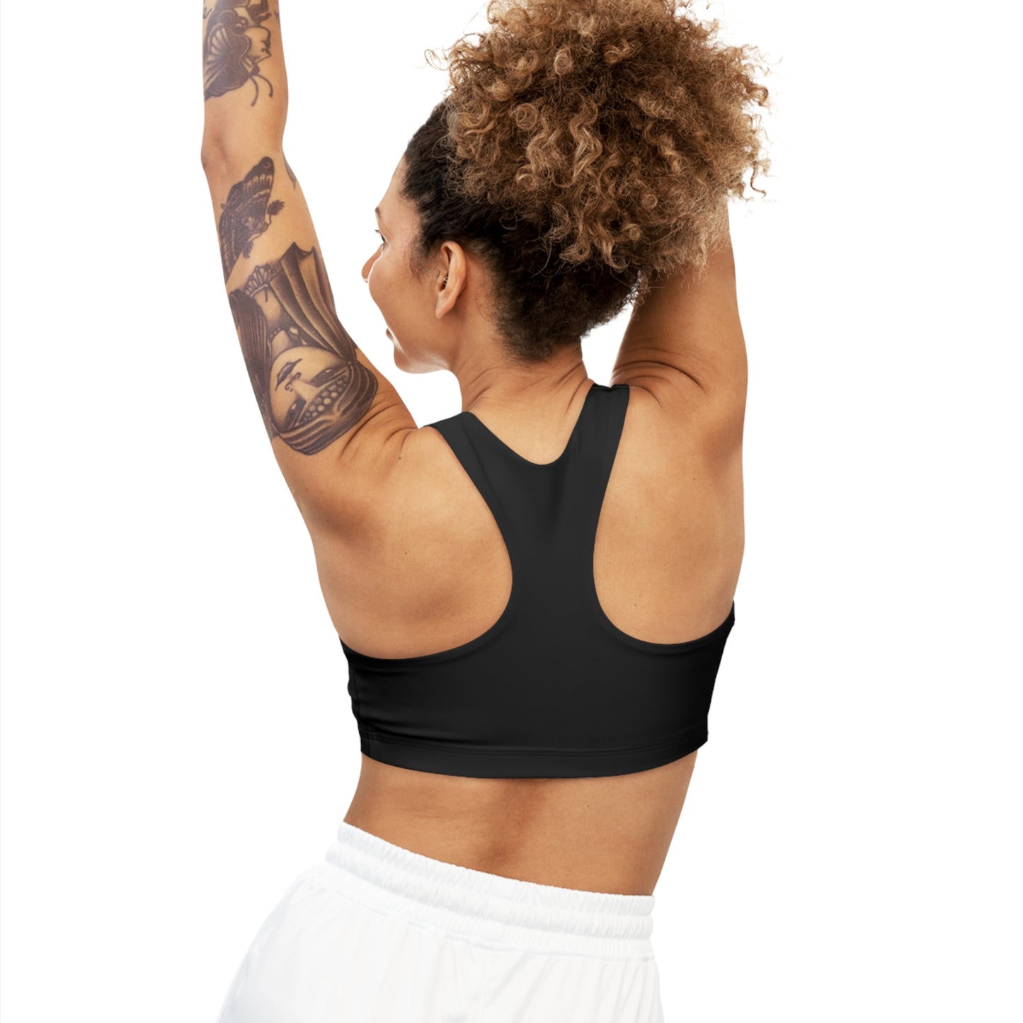 el423 Electric 3D Black Seamless Sports Bra
