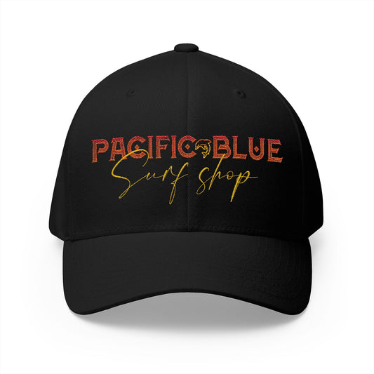Pacific Blue Surf Shop Sunset Logo Fitted hat (Embroidery)