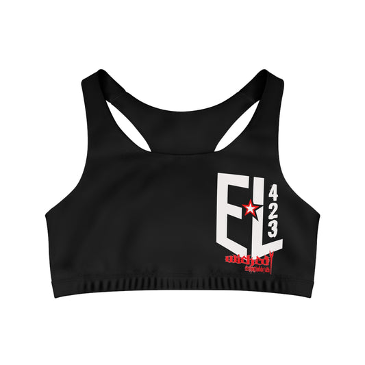 el423 Electric 3D Black Seamless Sports Bra