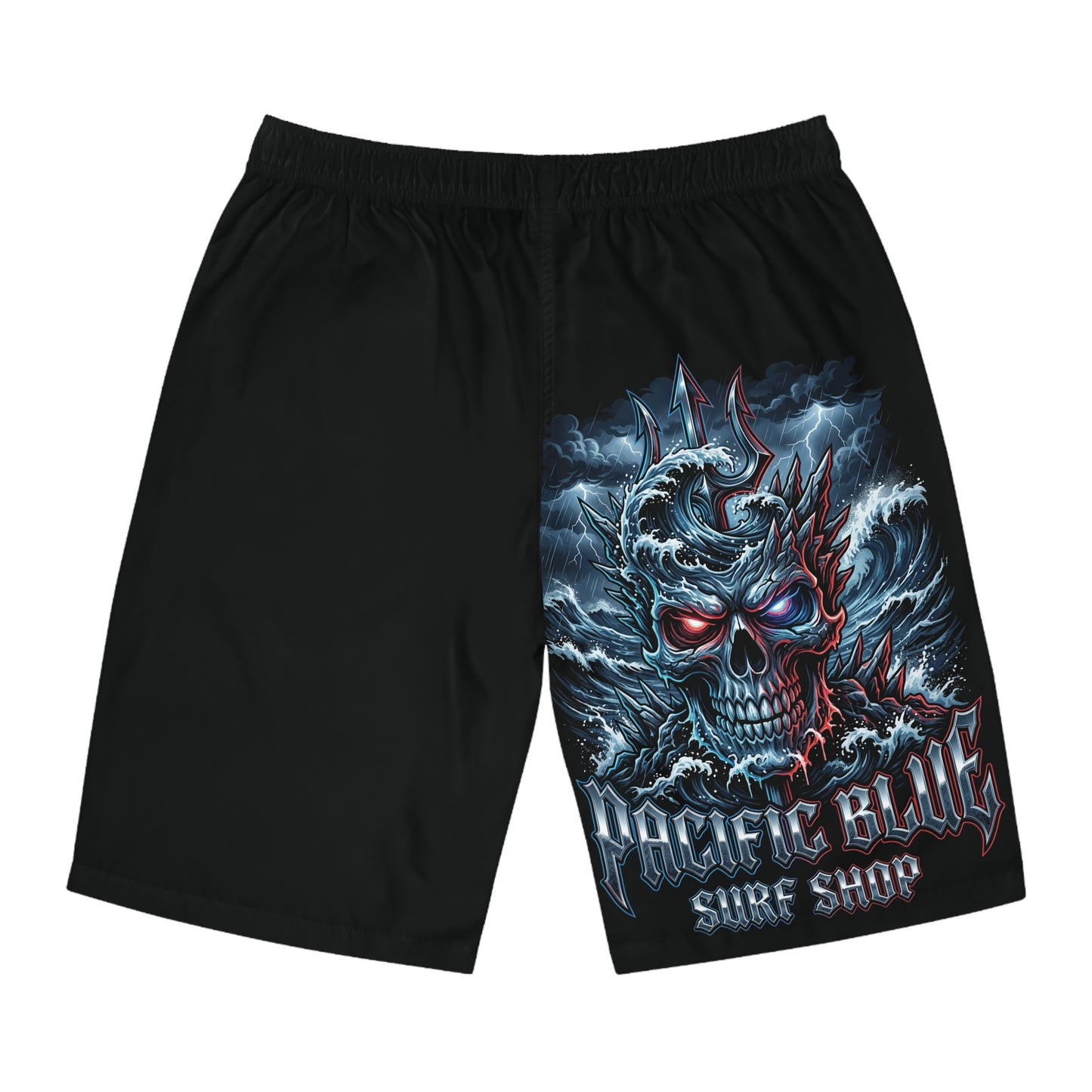 Pacific Blue "Titan" Chrome Skull | Men's Board Shorts
