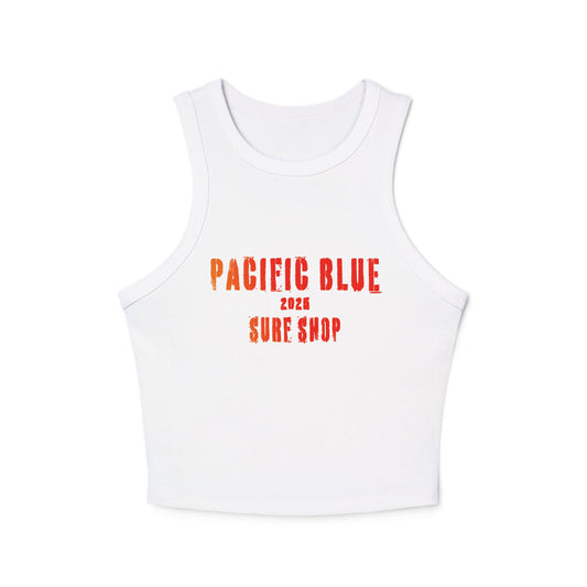 Pacific Blue Surf Shop /2025 / Sunset Color/ Sun, Salt & Sand / Women's Micro Rib Racer Tank Top
