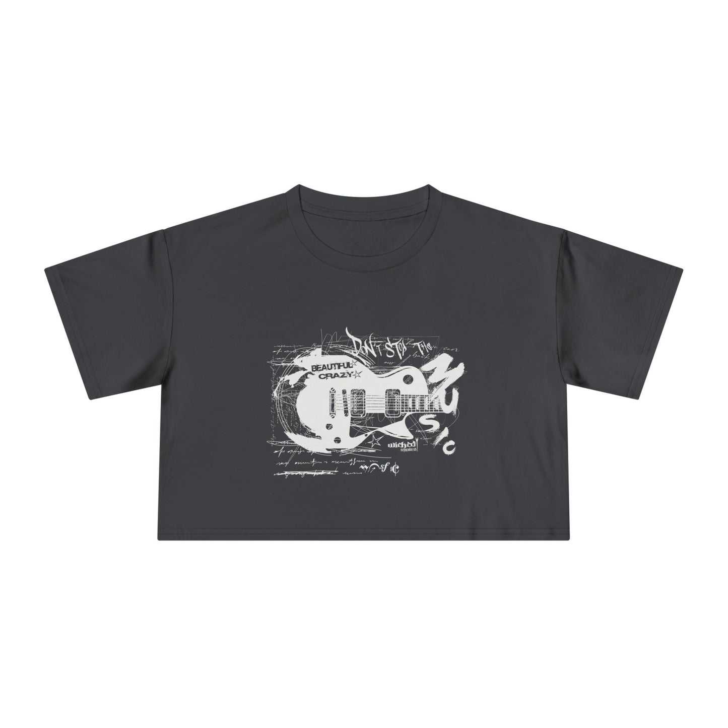 Beautiful Crazy 4/ Music / White /Wicked Clothing Industries / Women's Crop Tee
