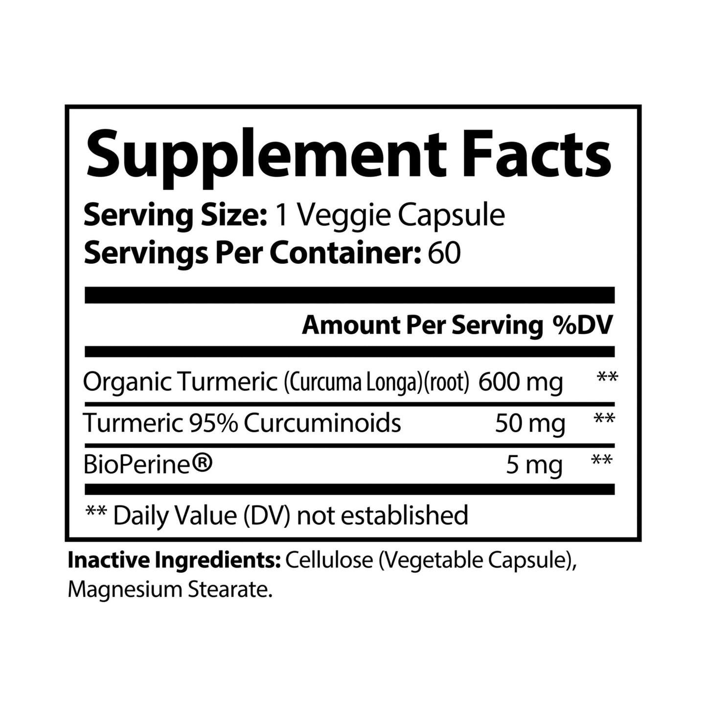 IRON PULSE/WCI/Turmeric with BioPerine® (Black Pepper Fruit Extract) Supplement (60 Capsules)