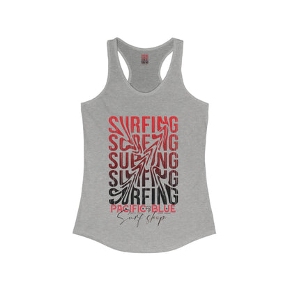 Swirl Surfing 2/ Pacific Blue Surf Shop/WCI   Racerback Tank Top