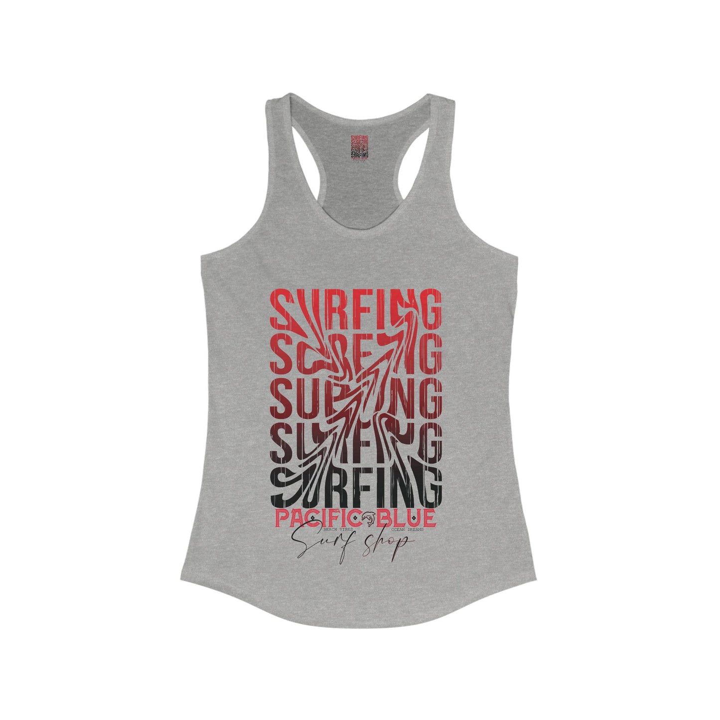 Swirl Surfing 2/ Pacific Blue Surf Shop/WCI   Racerback Tank Top