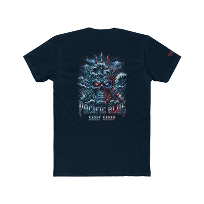 The "Titan" Chrome Skull Tee - Pacific Blue Surf Shop/ Cotton Crew Tee/WCI