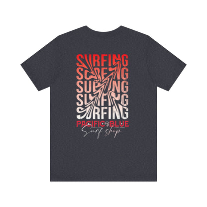 Pacific Blue Surf Shop Red/White Surf 2  /WCI  Short Sleeve Tee