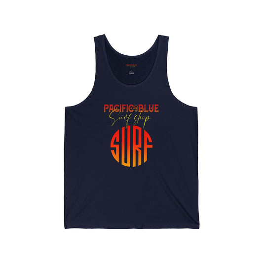 Pacific Blue Surf Shop Sunset Surf 1 / Black Jersey Tank