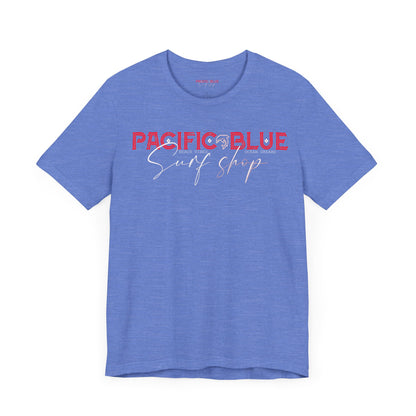 Pacific Blue Surf Shop Red/White Surf 2  /WCI  Short Sleeve Tee