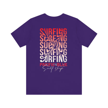 Pacific Blue Surf Shop Red/White Surf 2  /WCI  Short Sleeve Tee