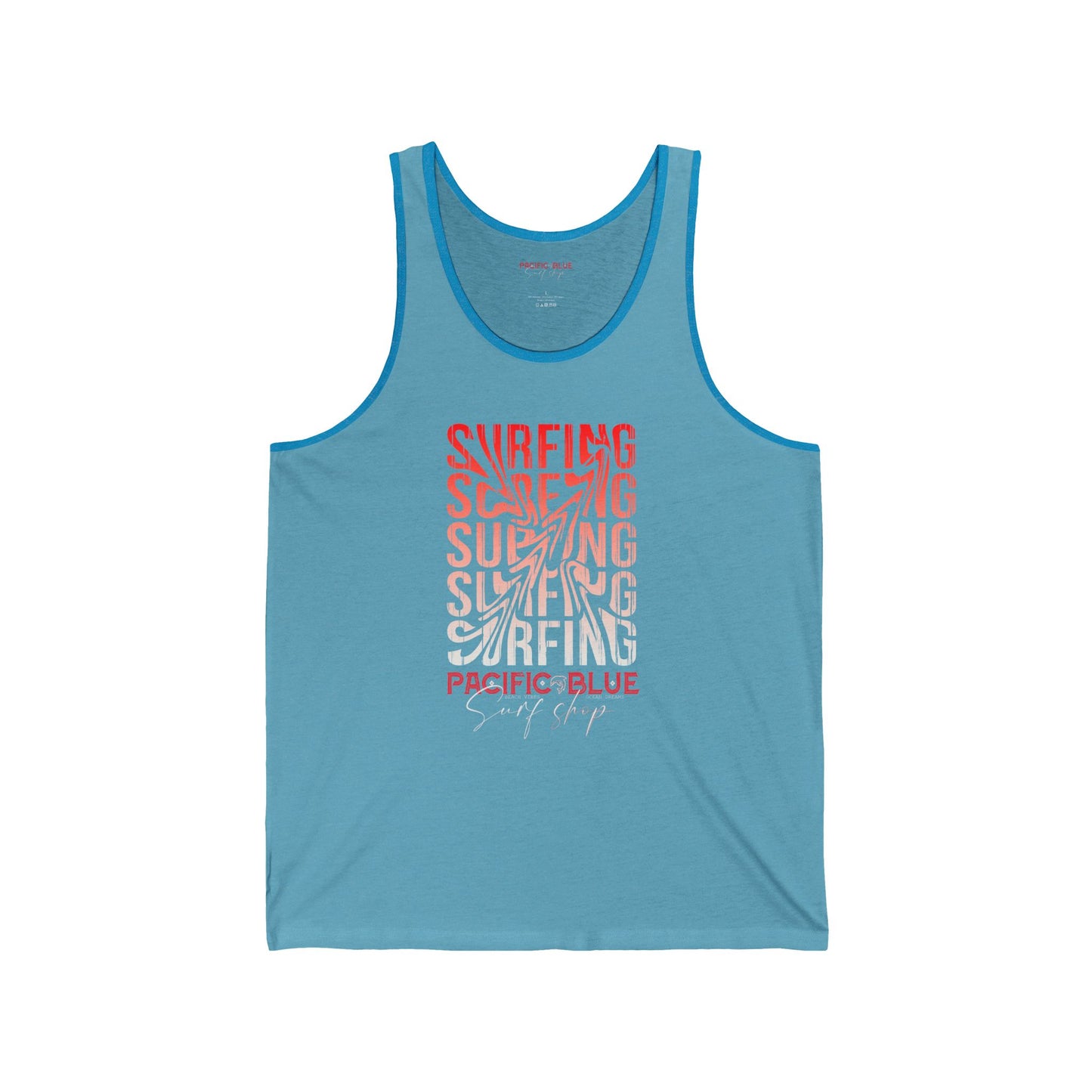 Surfing Red White Swirl 1/ Pacific Blue Surf Shop /WCI/  Tank Top