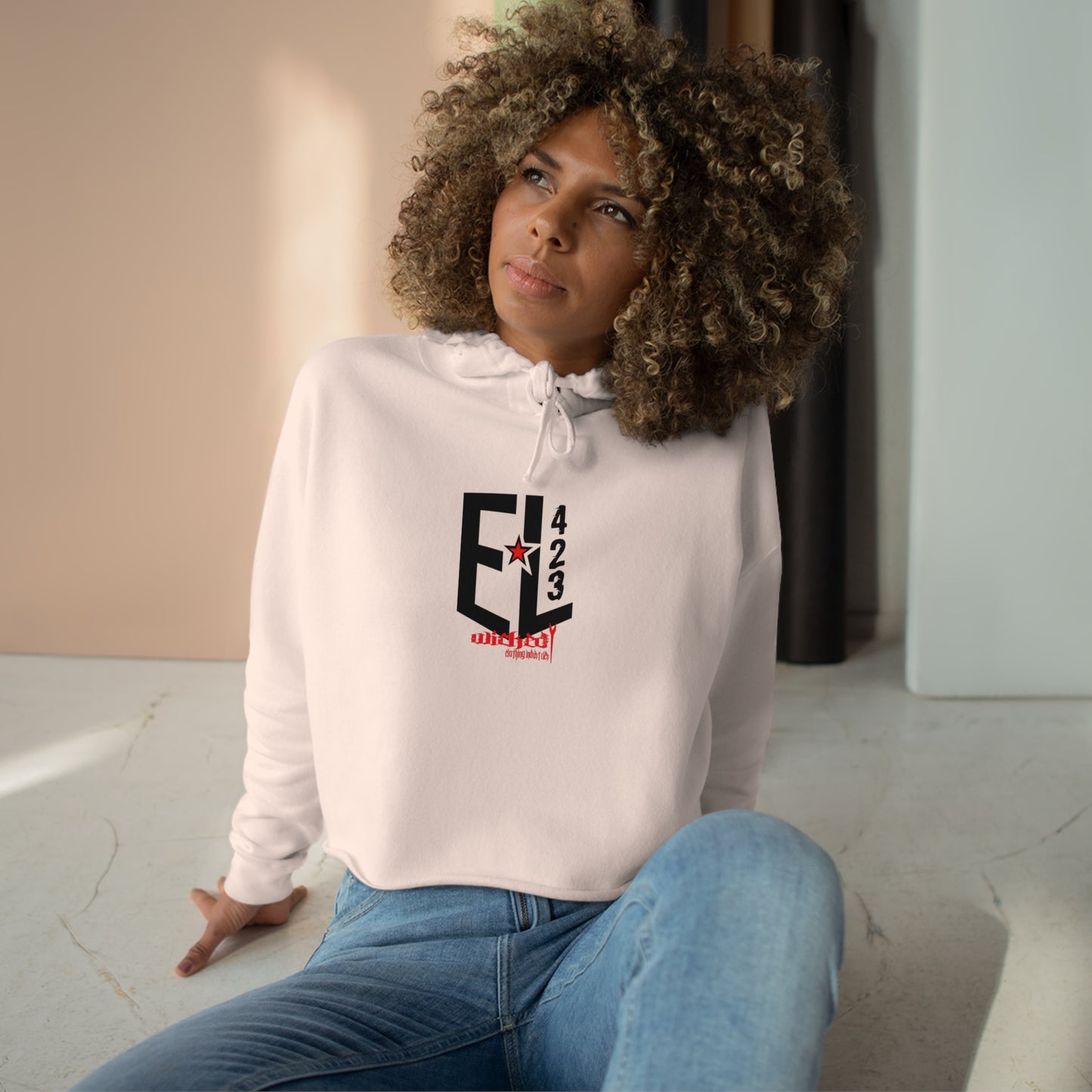 EL423 Electric 3D Black/ /Crop Hoodie