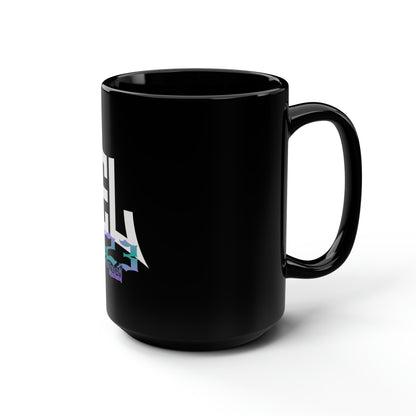 EL423 Bold Purple Teal /Black Mug, 15oz