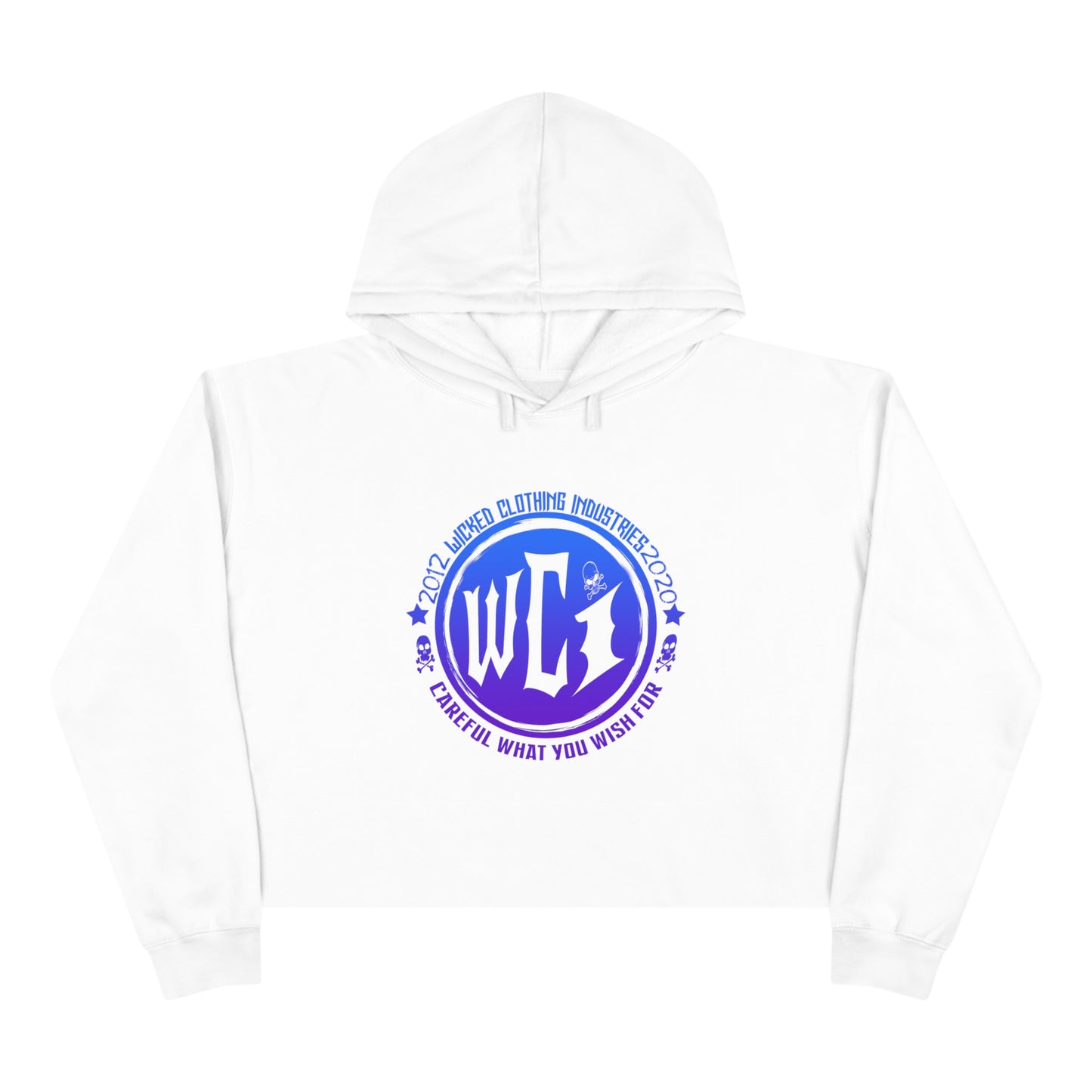 Careful What You Wish For/ Ocean Color/Crop Hoodie