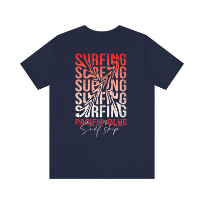 Pacific Blue Surf Shop Red/White Surf 2  /WCI  Short Sleeve Tee
