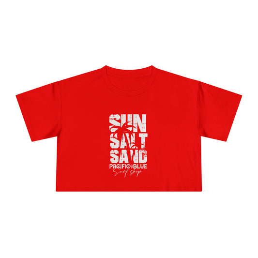 Sun, Salt & Sand/ Pacific Blue Surf Shop/ Women's Crop Tee
