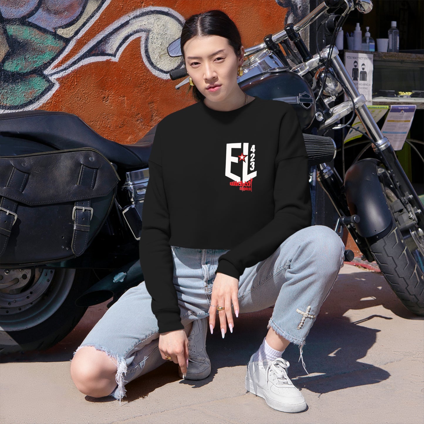 EL423 Electric 3D /Women's Cropped Sweatshirt