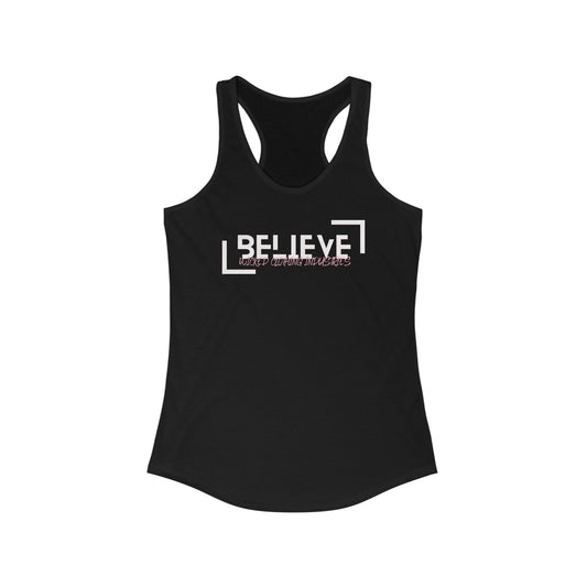 Believe 3 Soft Pink E.L. /Women's Racerback Tank Top